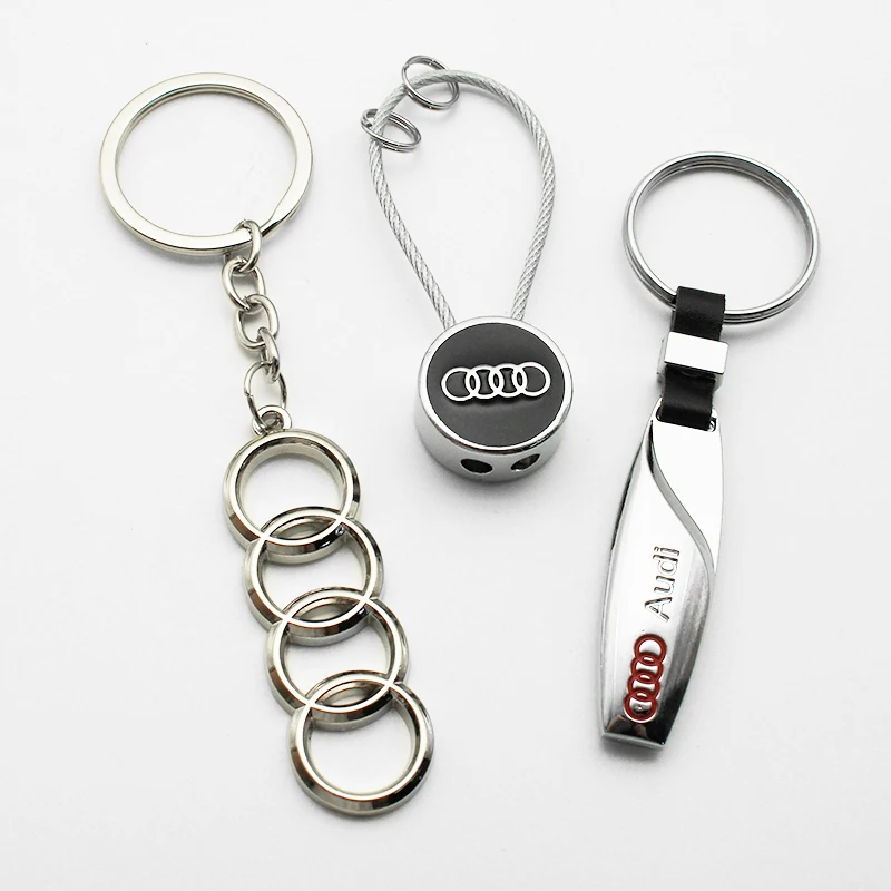 3D Metall Auto-Styling Abzeichen Schlüsselanhänger Leder Geflochten Für Audi A3 A4 B8 8P 8V A6 C7 A5 Q5 B7 B6