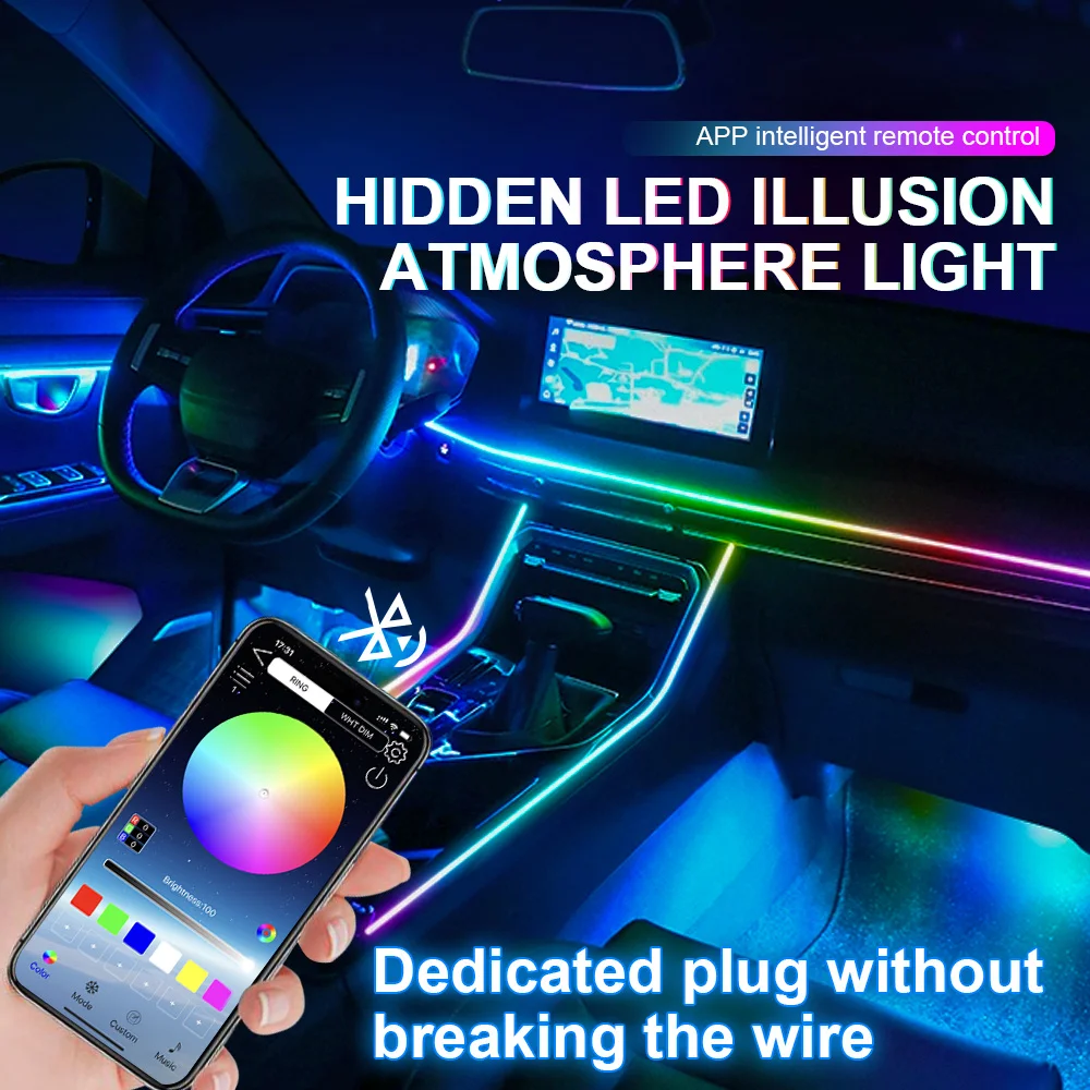 14/18 in 1 LED Acryl Auto Umgebungslicht RGB 64 213 Farbe Symphonie – Bild 3