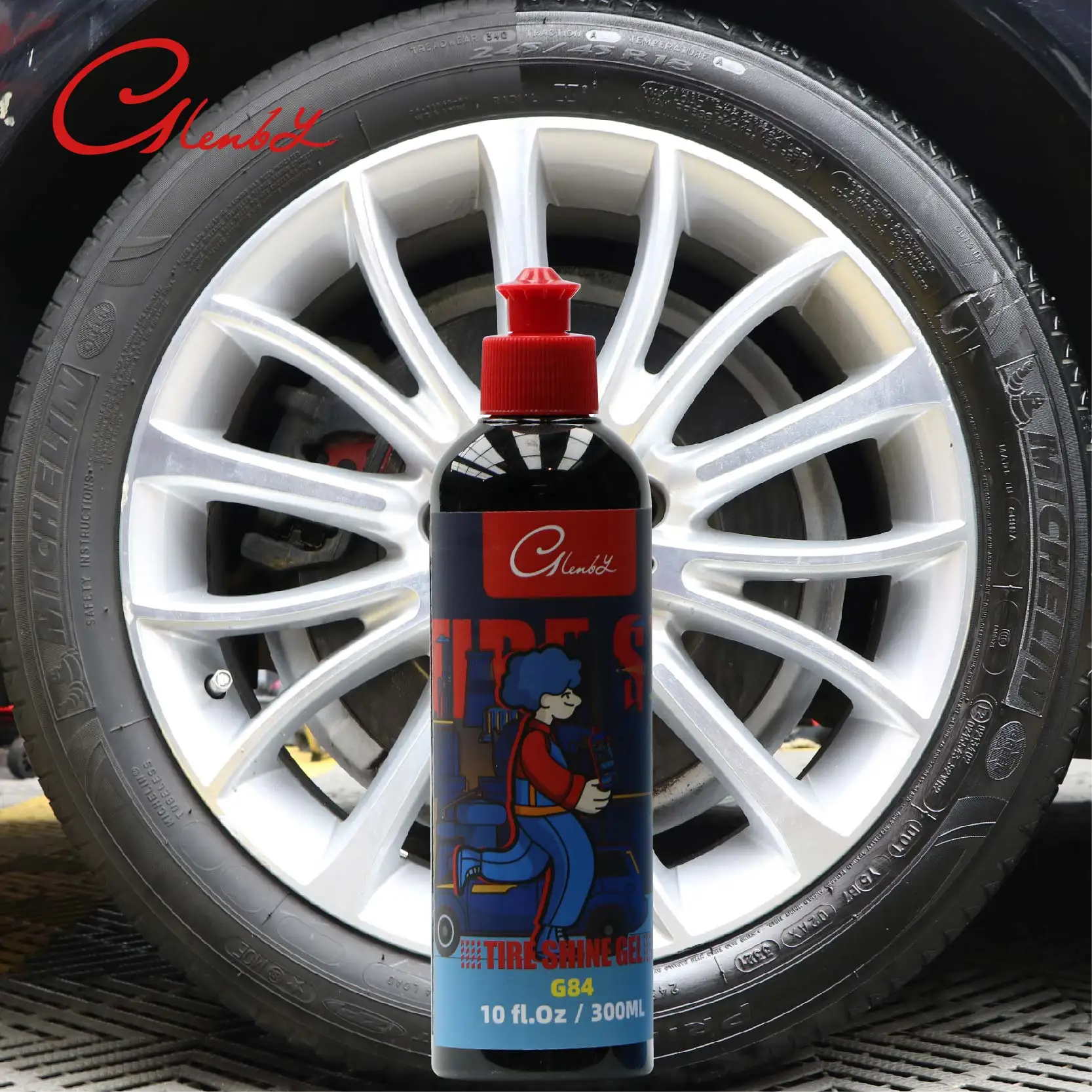 Autoreifen-Glanzgel und Spülung, Reifengel auf Ölbasis, mit SIO2 und schwarzem Farbstoff angereichert, keine