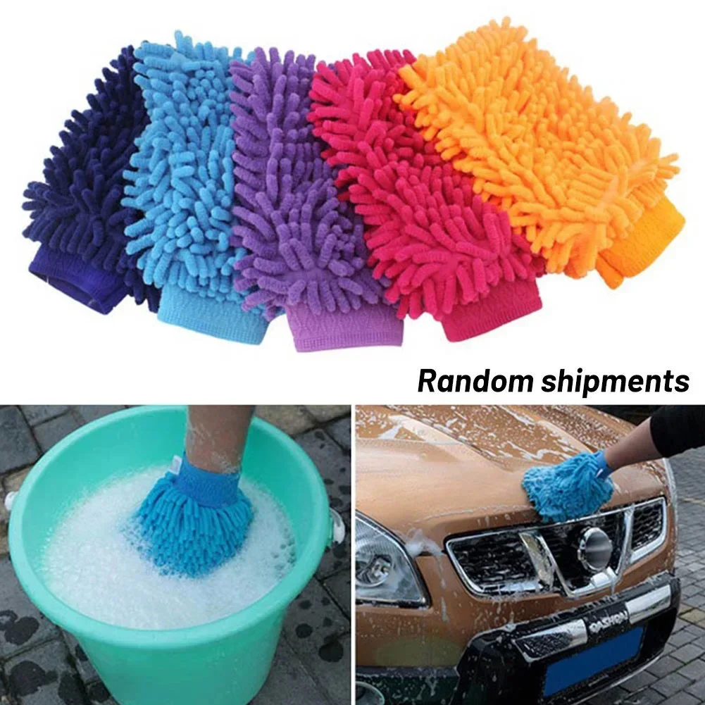 Auto Waschen Handschuhe Chenille Korallen Fleece Handschuhe Waschen – Bild 3