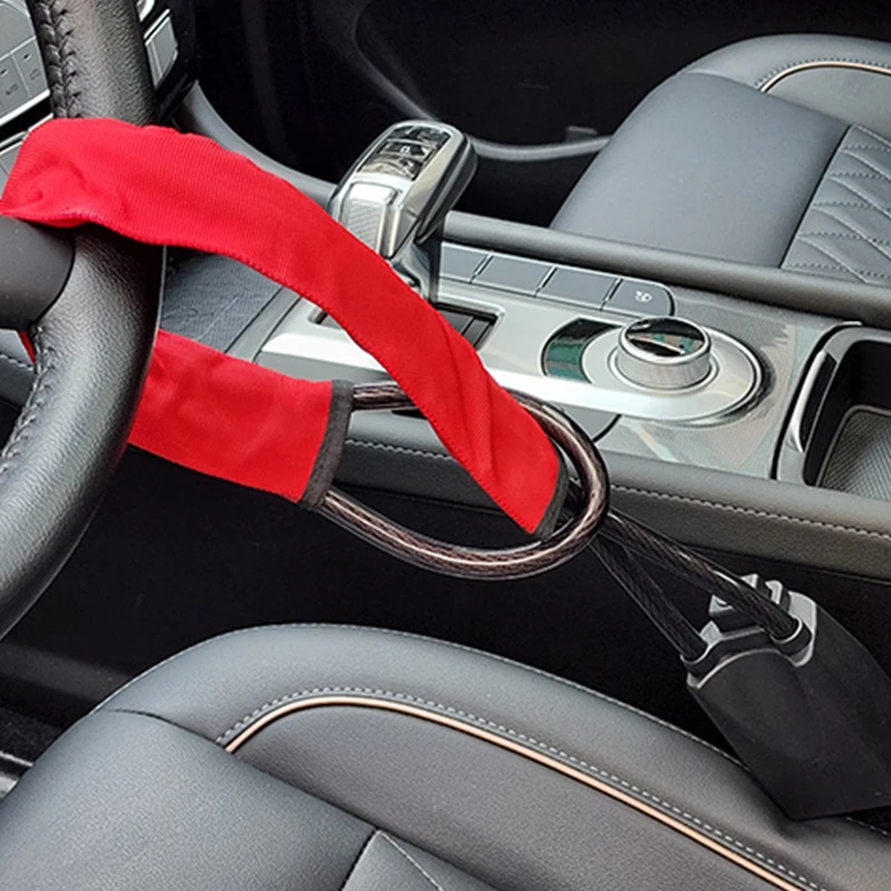 Universal Auto Lenkrad Schloss Mit Sicherheitsgurt Schnallen Robustes Schloss Diebstahl Prävention Anti Gerät