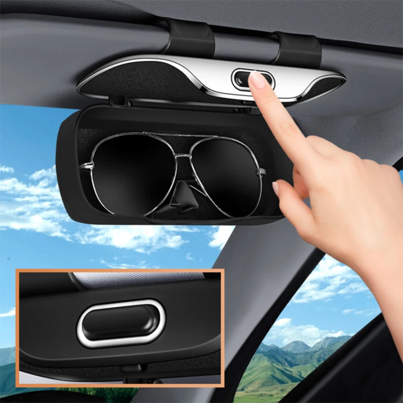 Auto Visier Gläser Fall Premium ABS Beflockung Innere Auto Sonnenbrille Organizer Lagerung Fall Anti-Scratch