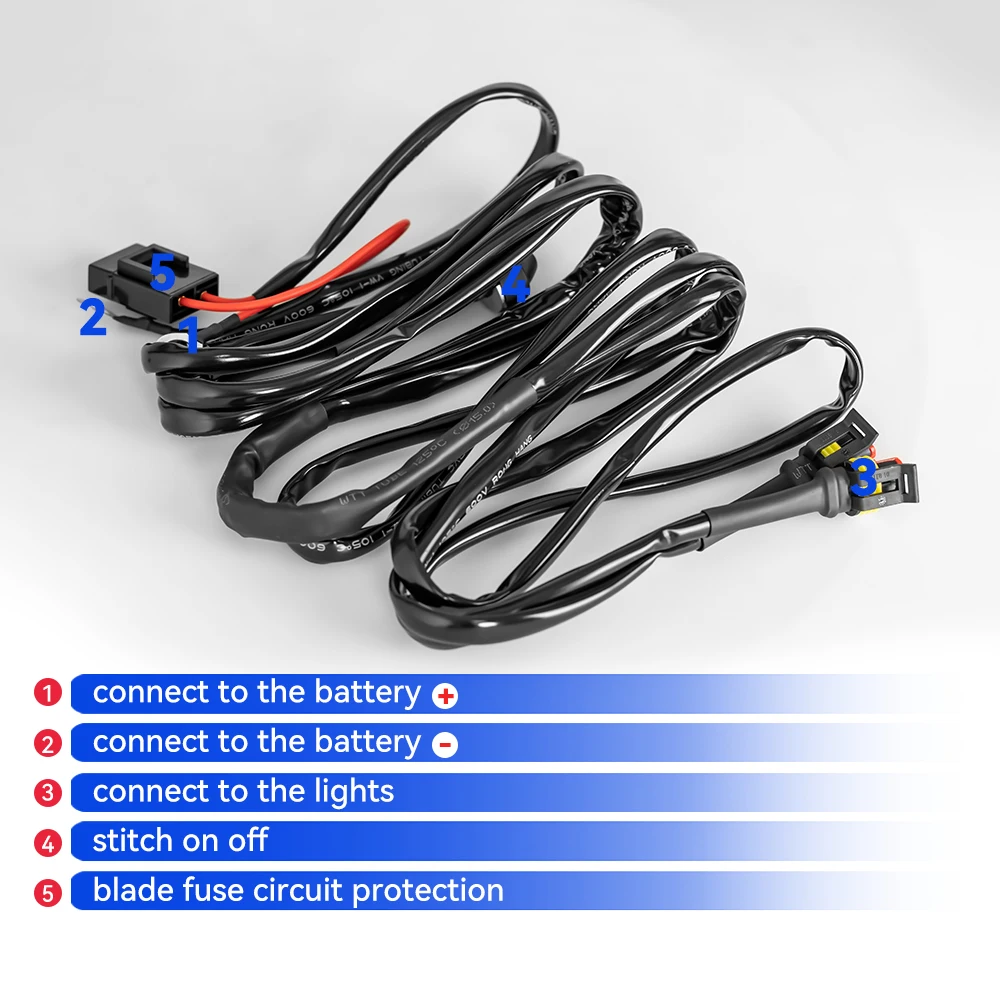 Motorrad Nebel Licht Kabelbaum LED Lampe Scheinwerfer Refit Relais – Bild 3