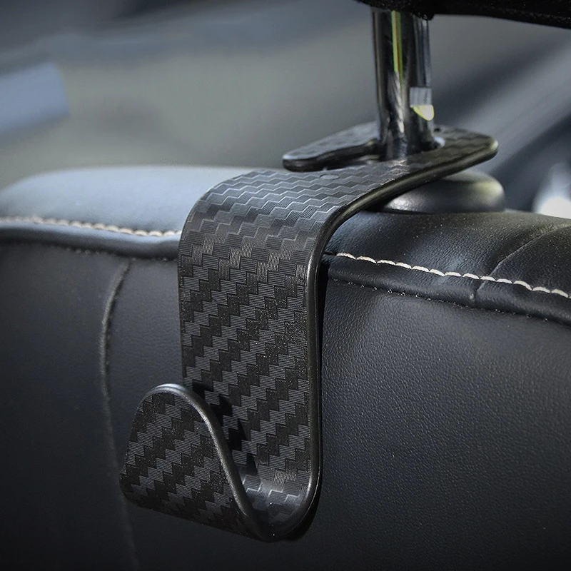 Carbon Faser Haken Auto Sitz Kopfstütze Haken Auto Rücksitz (4 Stück) – Bild 3