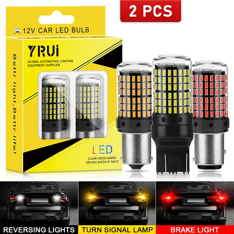 YiRui 2 stücke 12-48 V Neue Led-lampen 144smd Lampe Reverse Blinker Licht BA15S P21W BAU15S PY21W 7440 W21W