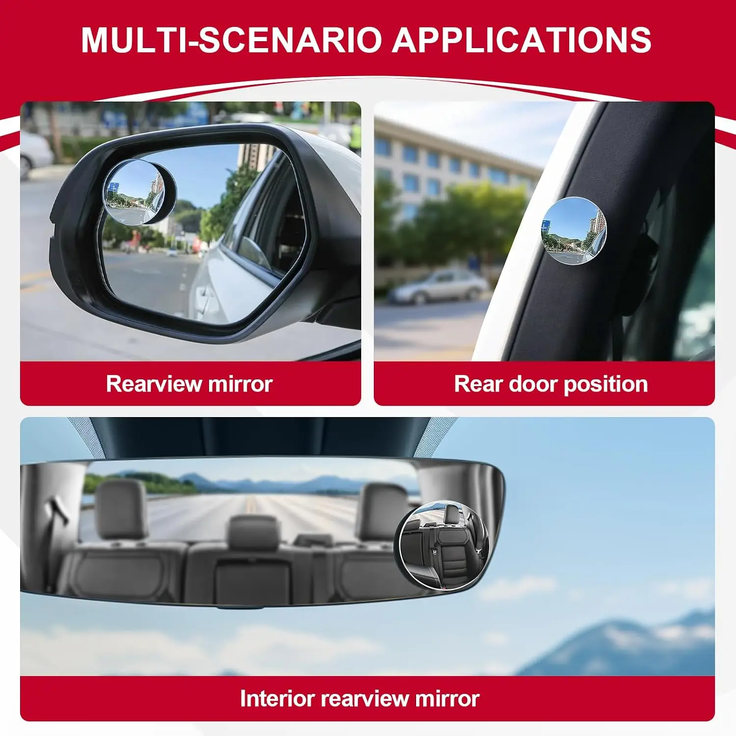 Toter-Winkel-Spiegel, Runder HD-Glas Rahmenloser Konvexer Rückspiegel – Bild 6