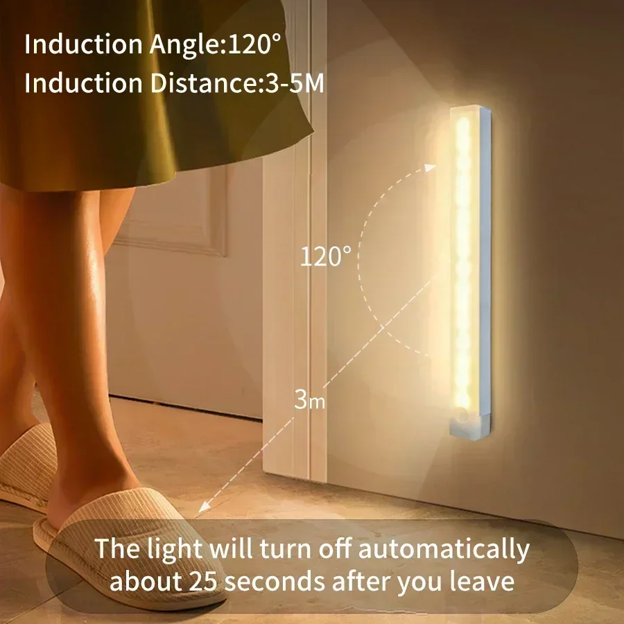 Drahtlose LED Motion Sensor Schrank Licht USB Aufladbare Led – Bild 3
