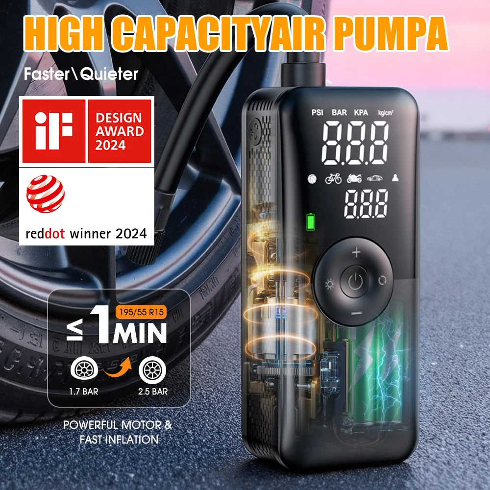 CARSUN Wiederaufladbare Reifen Inflator Digitale Cordless Auto Reifen Inflator Für Motorrad Fahrrad Bälle
