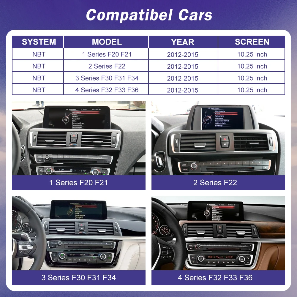 1920*720 Multimedia-Touchscreen für BMW 1/2/3/4 Serie – Bild 2