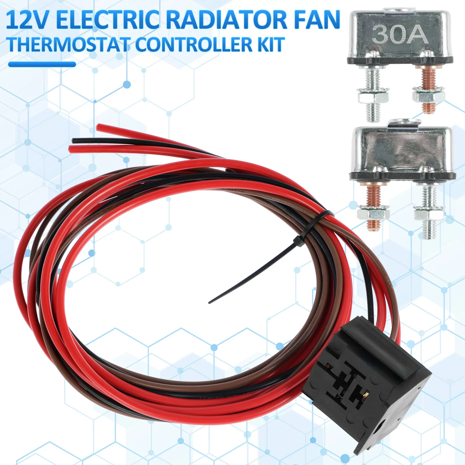 Auto Elektrischer Kühlerlüfter Thermostat Controller Kit 12V – Bild 2