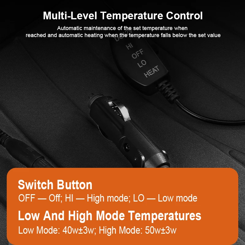 12V Beheizte Auto Sitzkissen Universal Schnelle Heizung Winter Wärmer – Bild 3