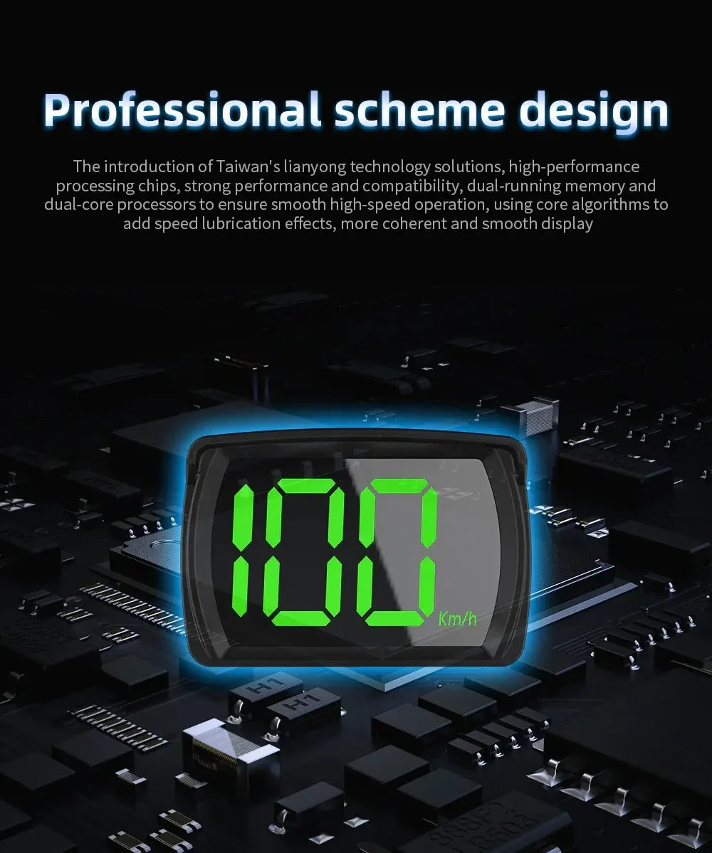 Y03 Universelles Auto-HUD-Head-Up-Display, digitaler Tachometer, große – Bild 6