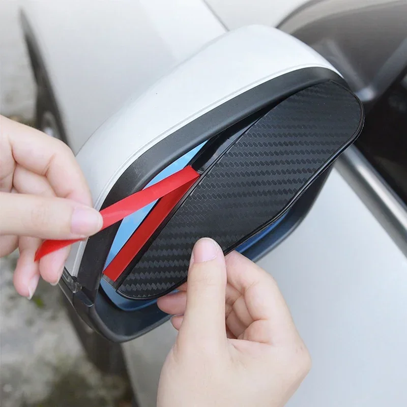 Carbon Faser Auto Rückspiegel Regen Schild Augenbraue (2 Stück) – Bild 3
