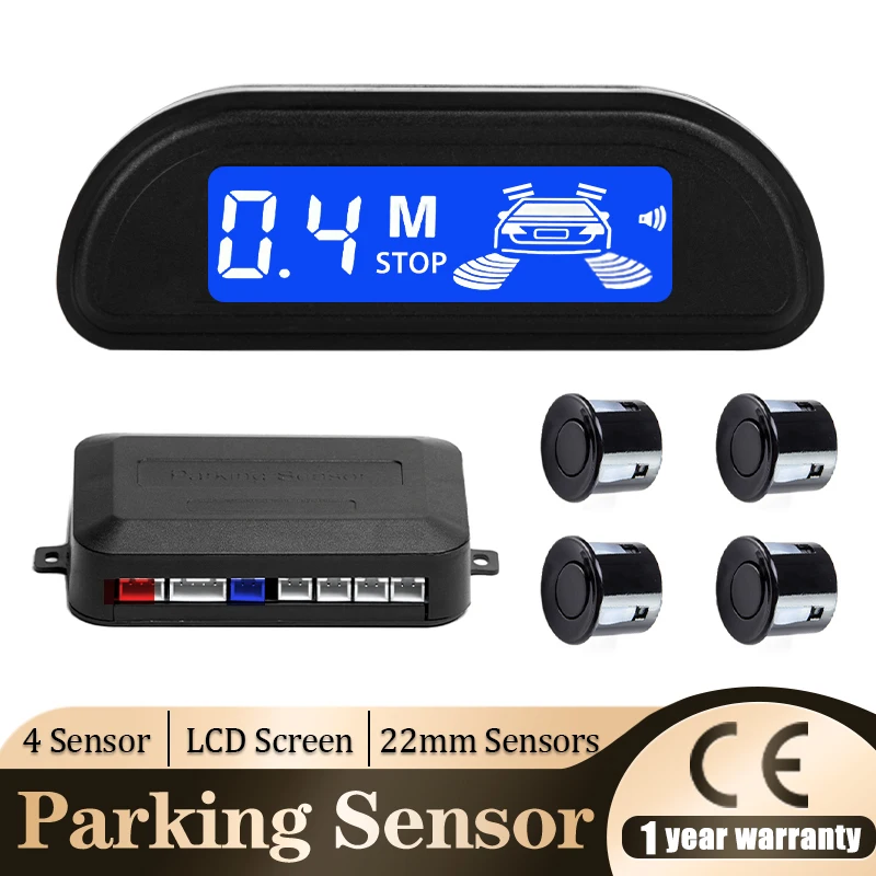 Hippcron Auto-Parksensor-Set mit Auto Parktronic Reverse LED-Monitor, 22 mm, 4 Sensoren