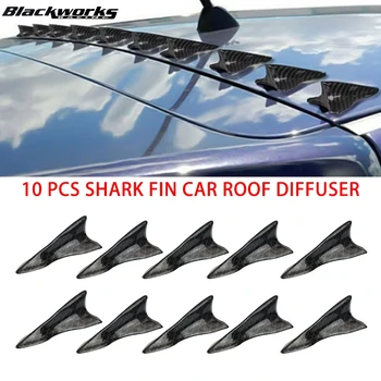 Universal PU Hinten Dach Shark Flossen Spoiler Flügel Kit Auto Dach Spoiler Stoßstange Spoiler (10 Stück)