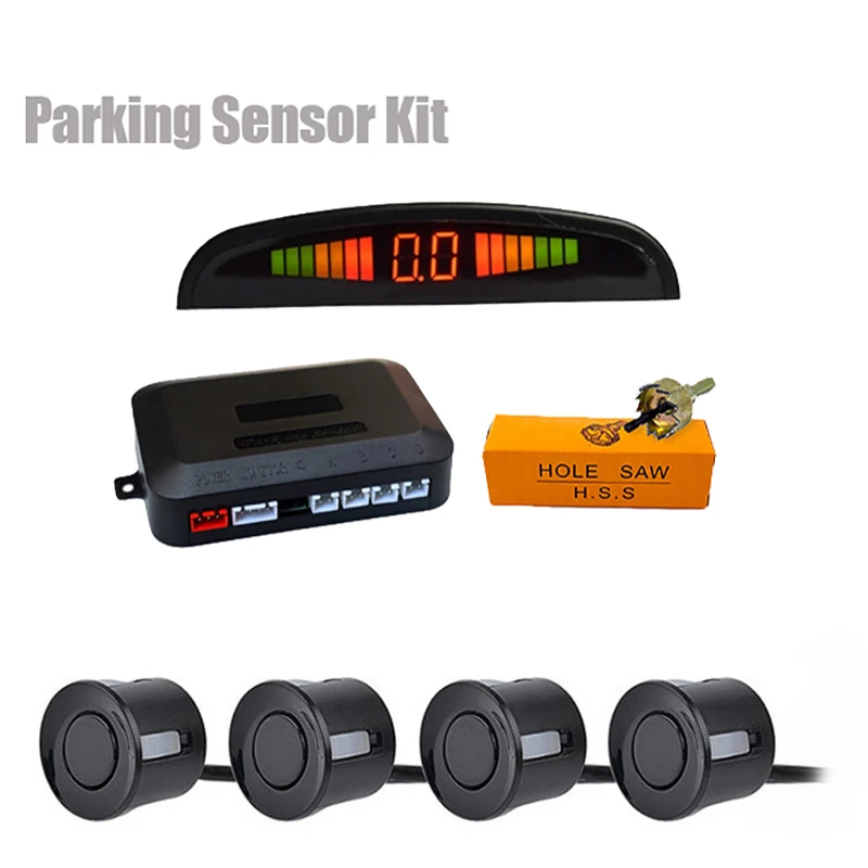 Auto LED Parkplatz Sensor Kit mit 4 Radar Genaue Digitale Anzeige der Hindernis Abstand Alarm Parktronic Kit