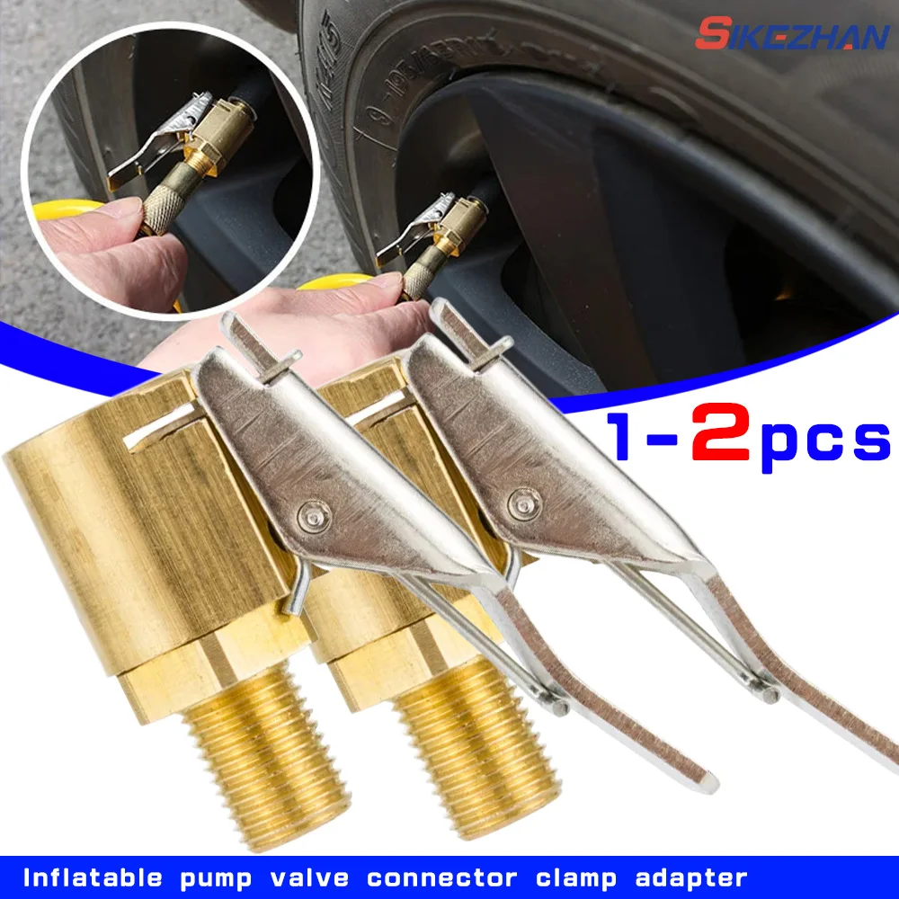 Aufblasbare Pumpe für Autoreifen Air Chuck Inflator Pumpe Ventilverbinder Clip-on Adapter Messing Auto Reifen