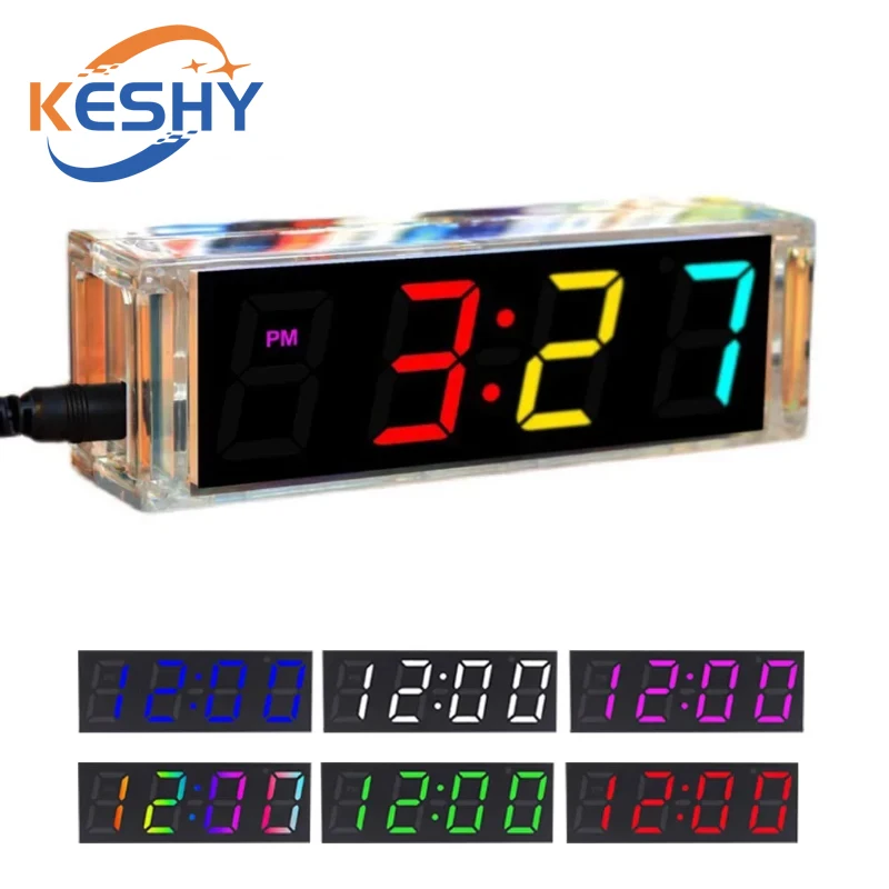 Elektronische Uhr DIY KIT LED Mikrocontroller Kit Digitaluhr Zeit – Bild 6