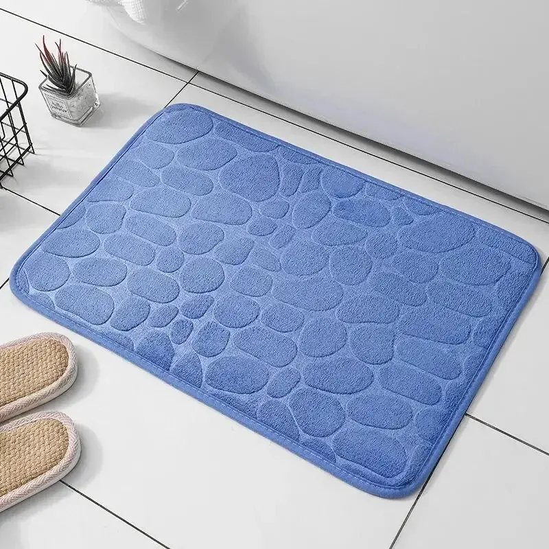 Geprägter Faserteppich, Anti-Rutsch-Matte für Badezimmer und Wohnzimmer, Kieselstein-Bodenmatte