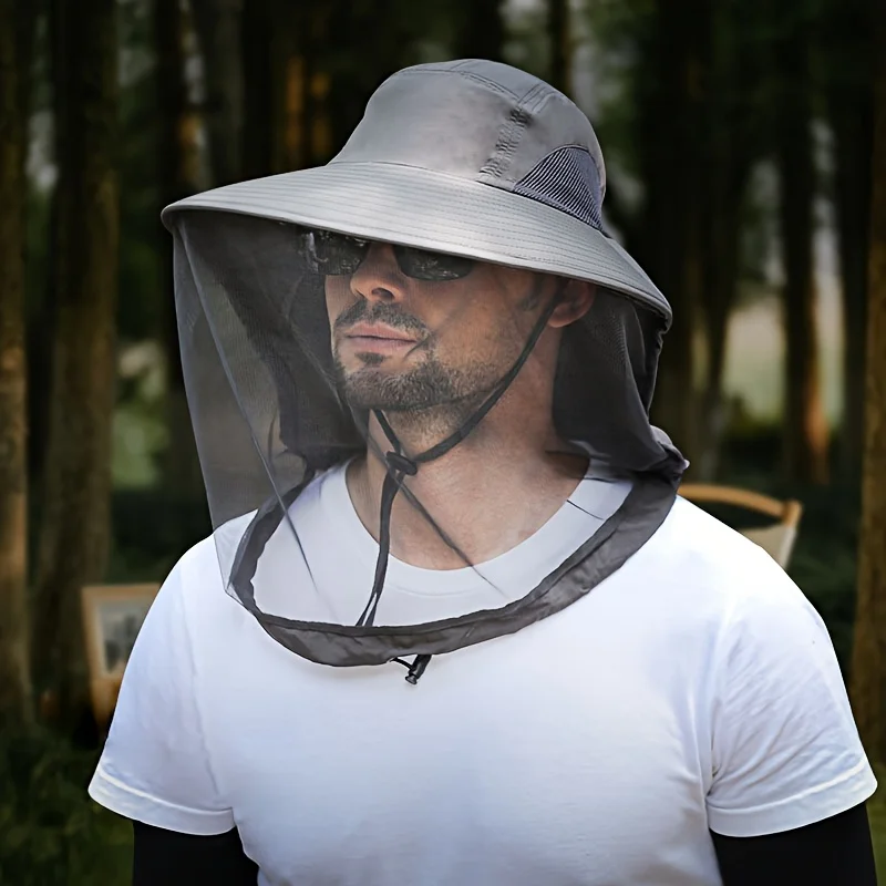 UV-Schutzhut mit Gesichtsmaske, atmungsaktiv, Insektenschutz, breite – Bild 2