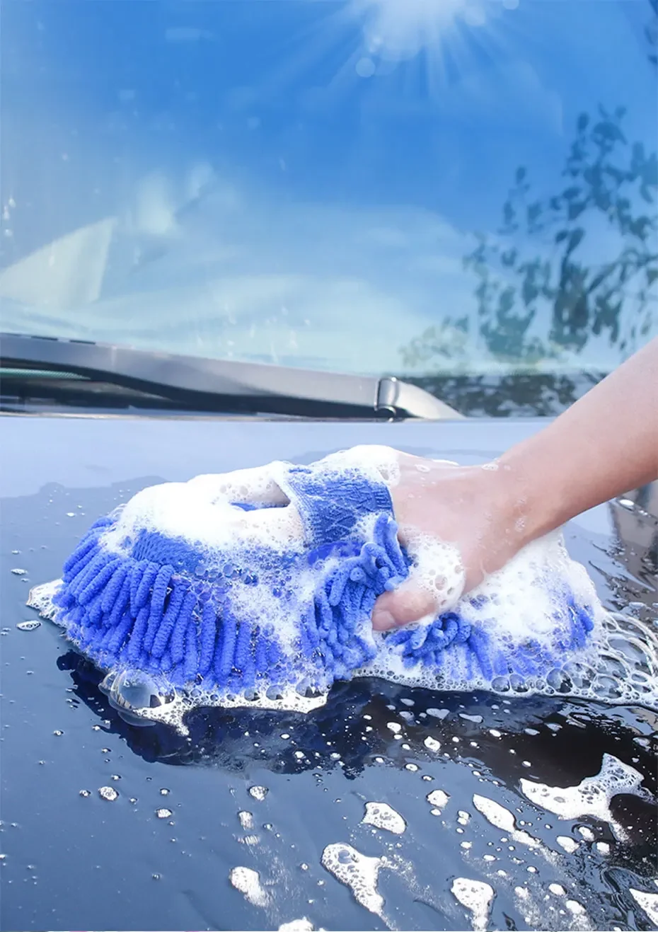 Auto Waschen Schwamm Pinsel Weiche Chenille Mikrofaser Waschen Pinsel Auto Körper Reinigung Wasser Absorbieren