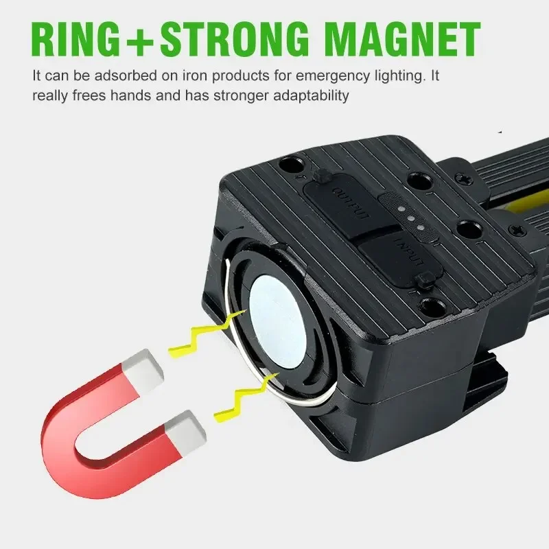LED-Taschenlampe mit Magnet und Aufhängehaken 7-stufige Dimmleuchte – Bild 4