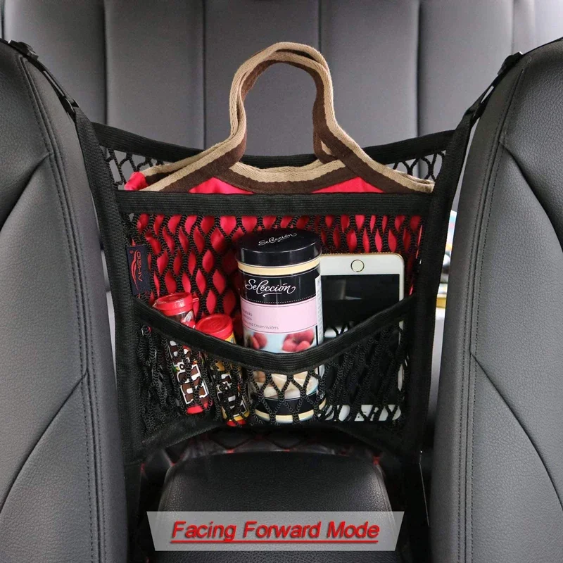 Auto Lagerung Net Tasche Zwischen Sitze Auto Teiler Pet Barriere Dehnbare Elastische Mesh Tasche Organizer