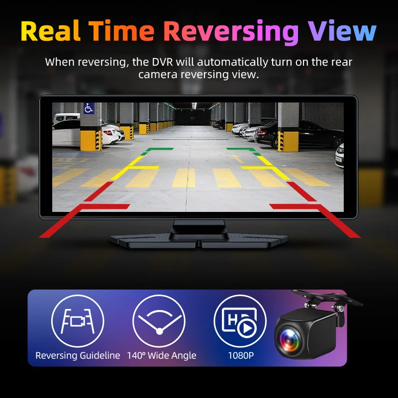 10,26-Zoll-4K-Dashcam mit CarPlay und Android Auto, 360°-Drehung – Bild 5