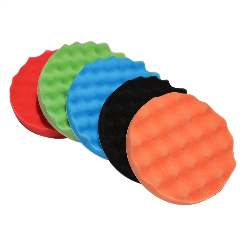5er-Set 150/180mm Auto-Polierpads 5/6/7 Zoll Schwamm-Polierer Reinigungs- und Wachs-Werkzeug Auto-Pflege
