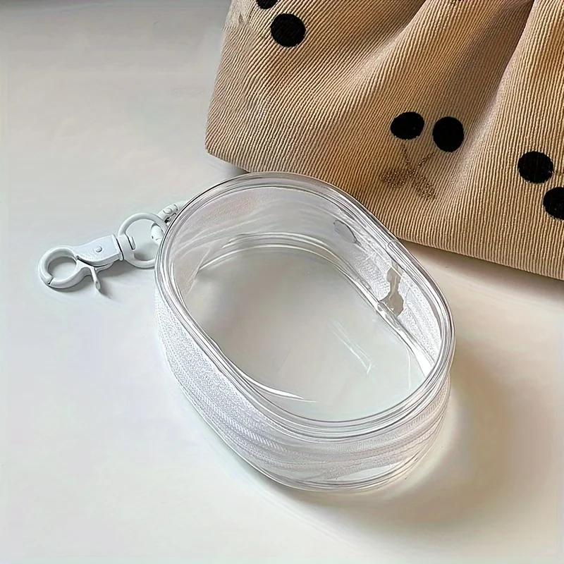 Tragbare Mini-Aufbewahrung tasche mit durchsichtigem Reiß verschluss-platzsparender Organizer für Kopfhörer