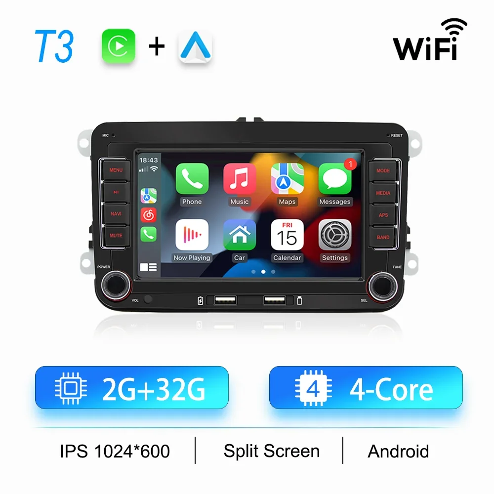 2Din Autoradio Android für Volkswagen Golf 5 6 Polo Passat B6 B7 CC Skoda Jetta Universal Multimedia Carplay