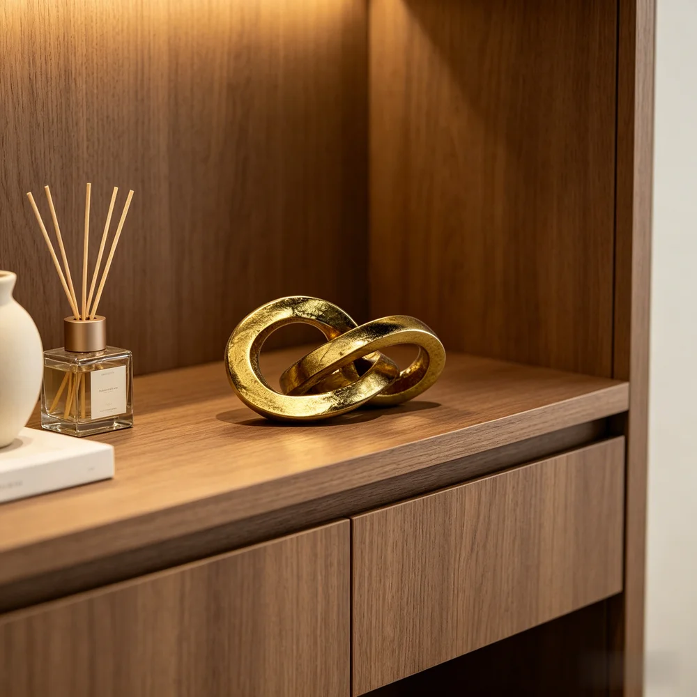 Nordischer Harz-Kunst-Knoten-Ornament Minimalistische Wohndekor-Skulptur für Schlafzimmer, Wohnzimmer, Büro