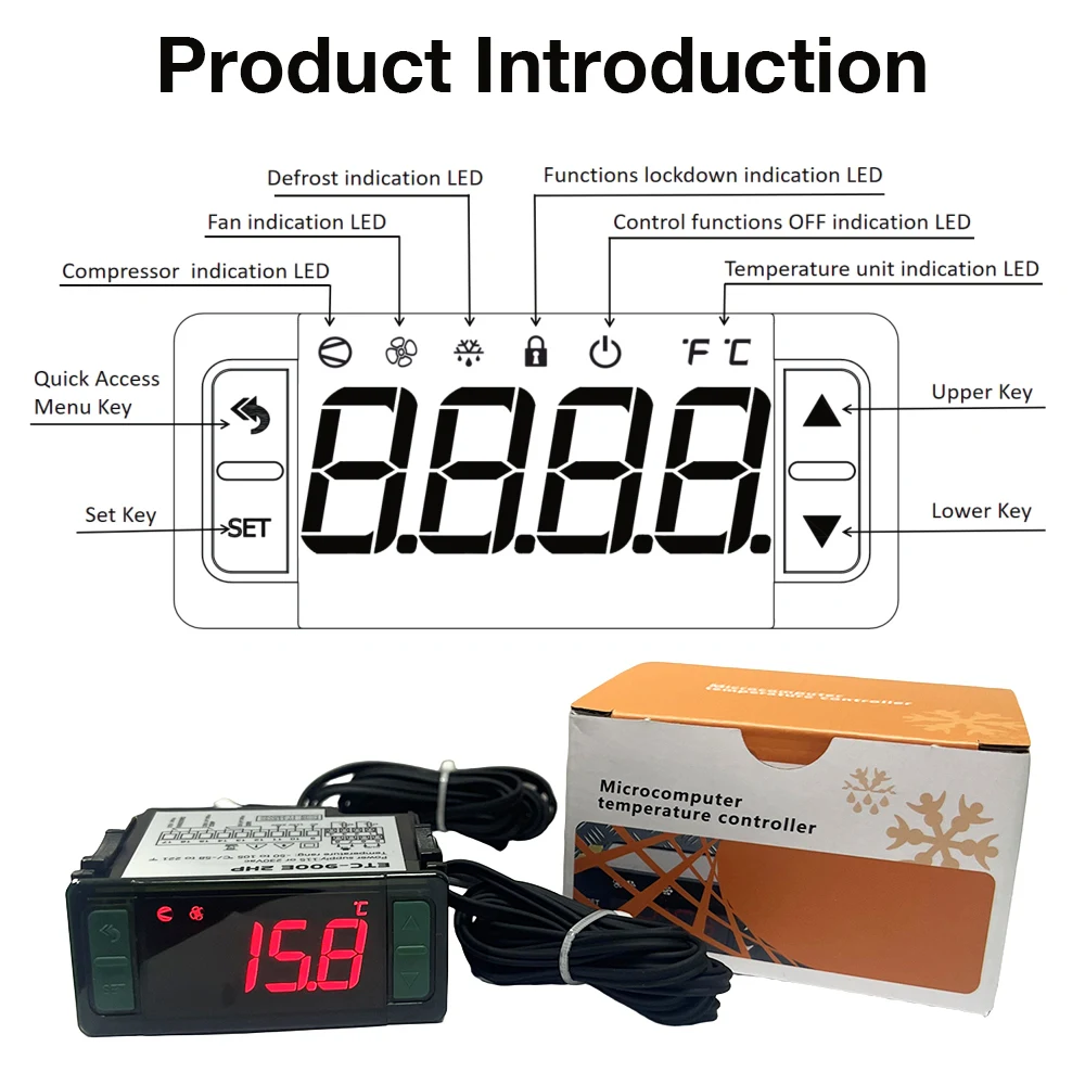 ETC-512E/ETC-900 Digitaler Temperaturregler -50-105 ℃ LCD-Display – Bild 4
