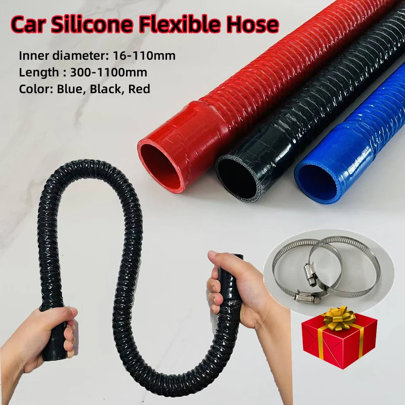 Schwarz Universal Auto Silikon Flexible Schlauch Lufteinlass Rohr Kühler Rohr Ladeluftkühler Rohr Gummi Joiner