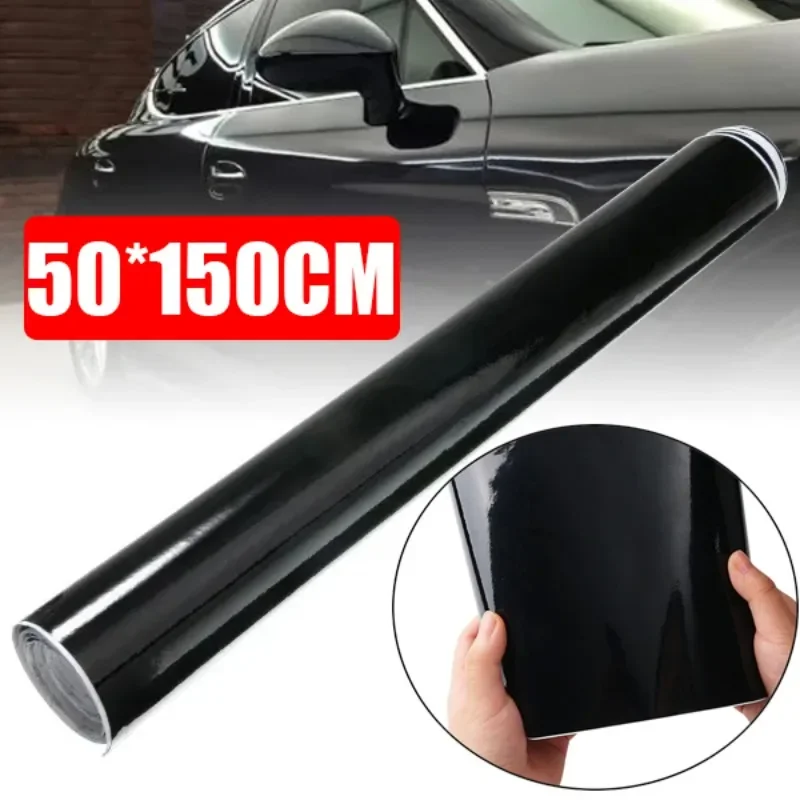 Glänzend schwarze Karosseriefolie Vinyl Wrap Aufkleber selbstklebende Aufkleber Motorräder Fahrrad Auto Haut