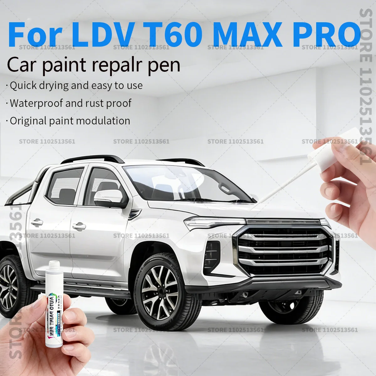 Autolack-Reparaturstift für 2023-2025 LDV T60 MAX PRO Lackkratzer-Reparaturzubehör Weiß Blau Grau Orange