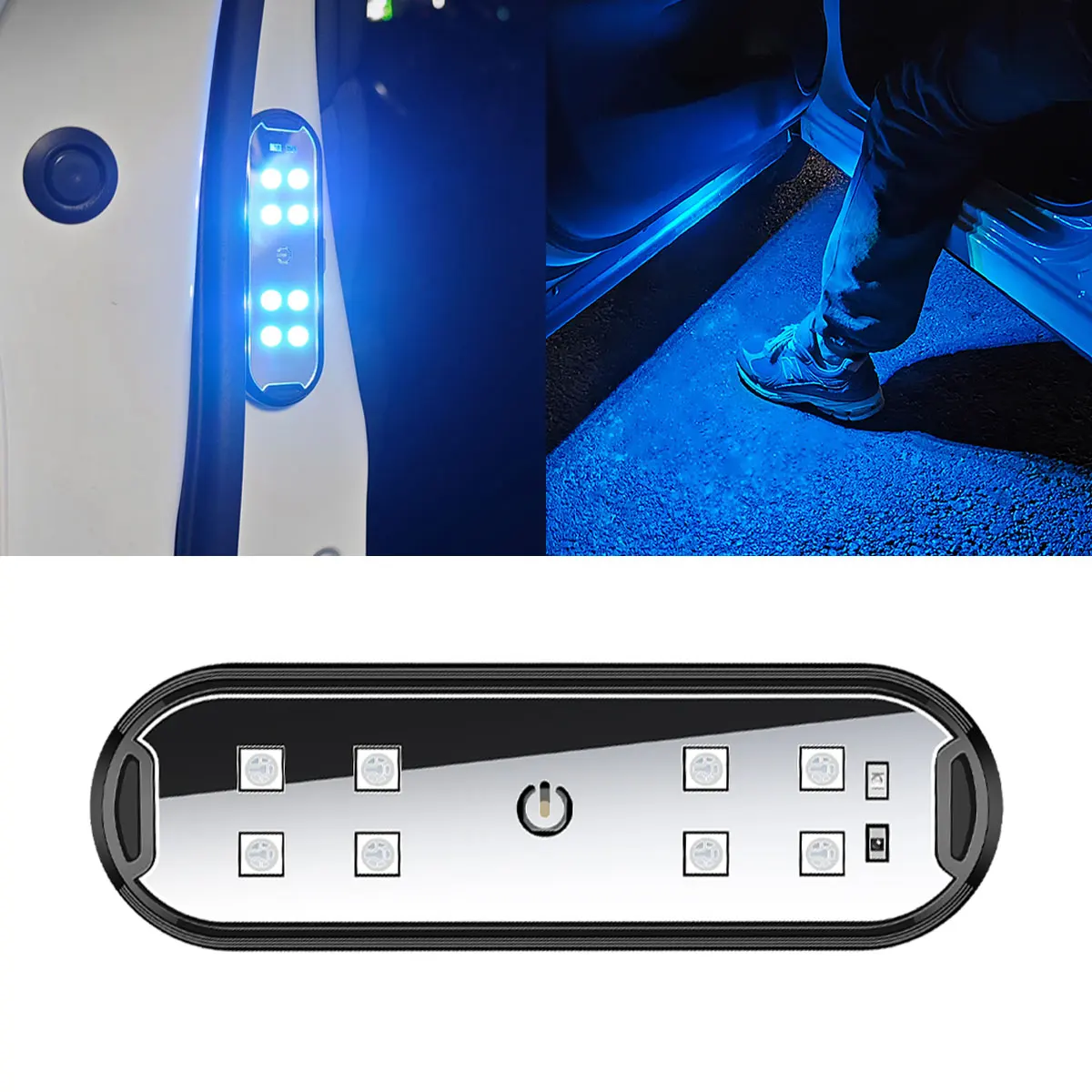 Auto LED Tür Lichter RGB Led Drahtlose Tür Warnleuchten USB Willkommen Tür Sill Projektor (2 Stück)