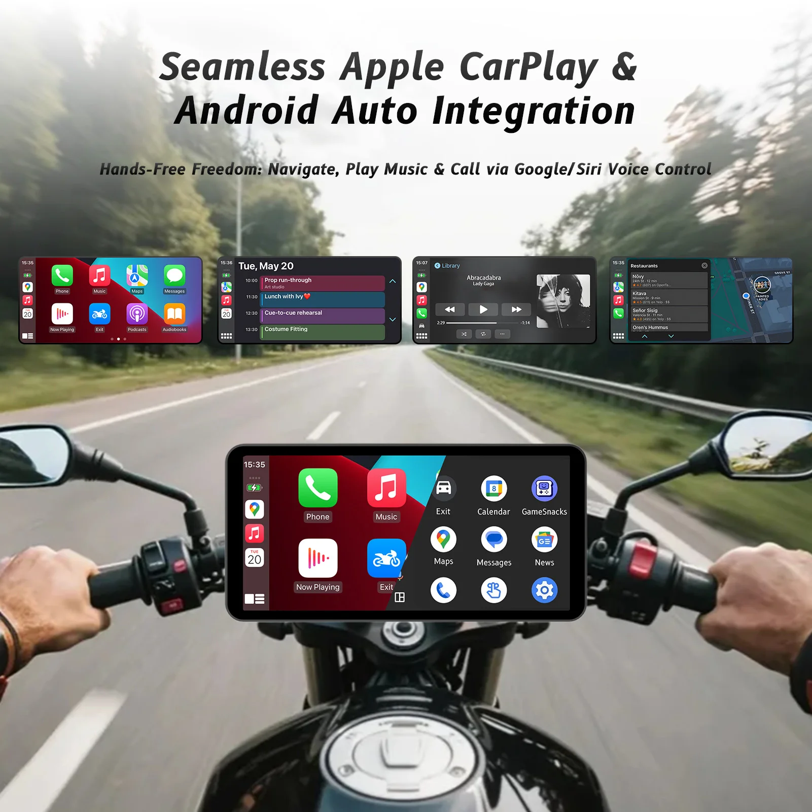 6-Zoll-Motorrad-Smart-Display - kabelloses CarPlay und Android Auto | – Bild 5