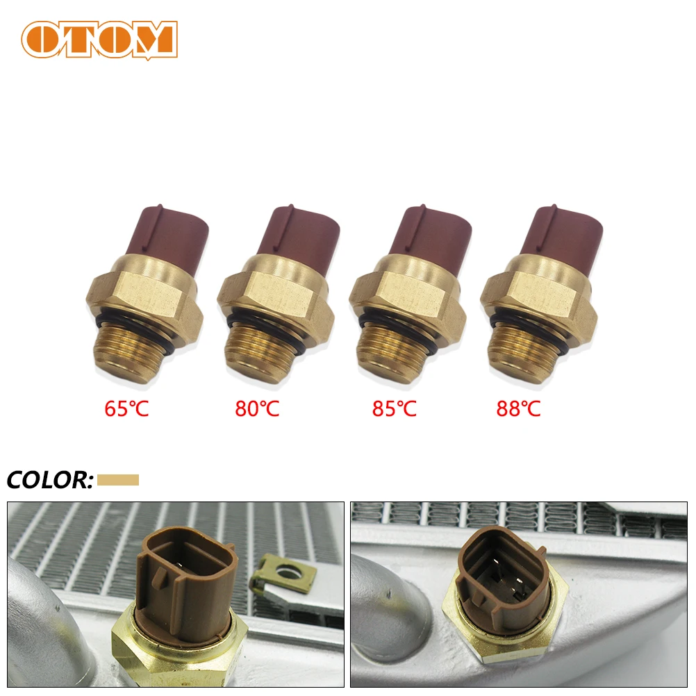 OTOM Motorrad Wasser Tank Thermostat 65 ℃ 80 ℃ 85 ℃ 88 ℃ Fan Kühler Temperatur Sensor Schalter Motocross