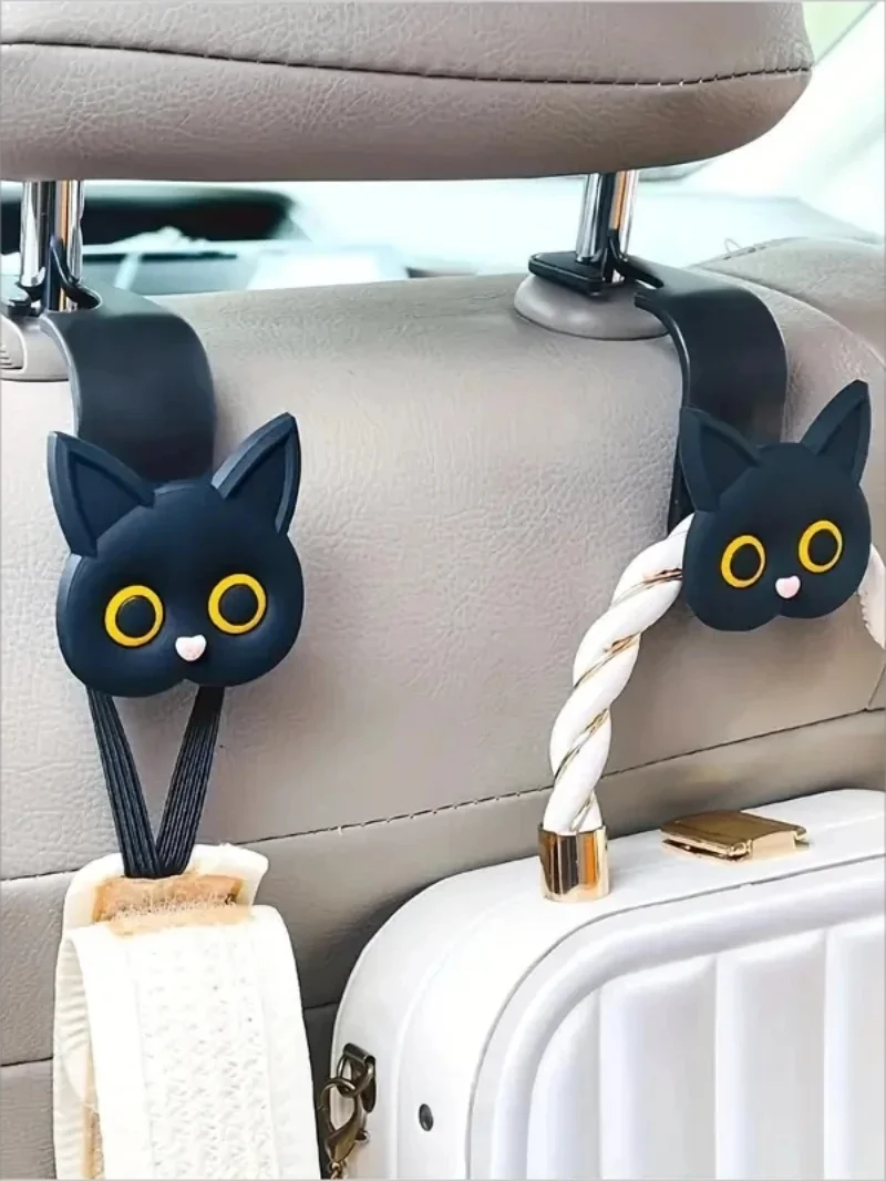 Entzückende 3D-Cartoon-Katzen-Autositz-Kopfstützenhaken - universeller (2 Stück)