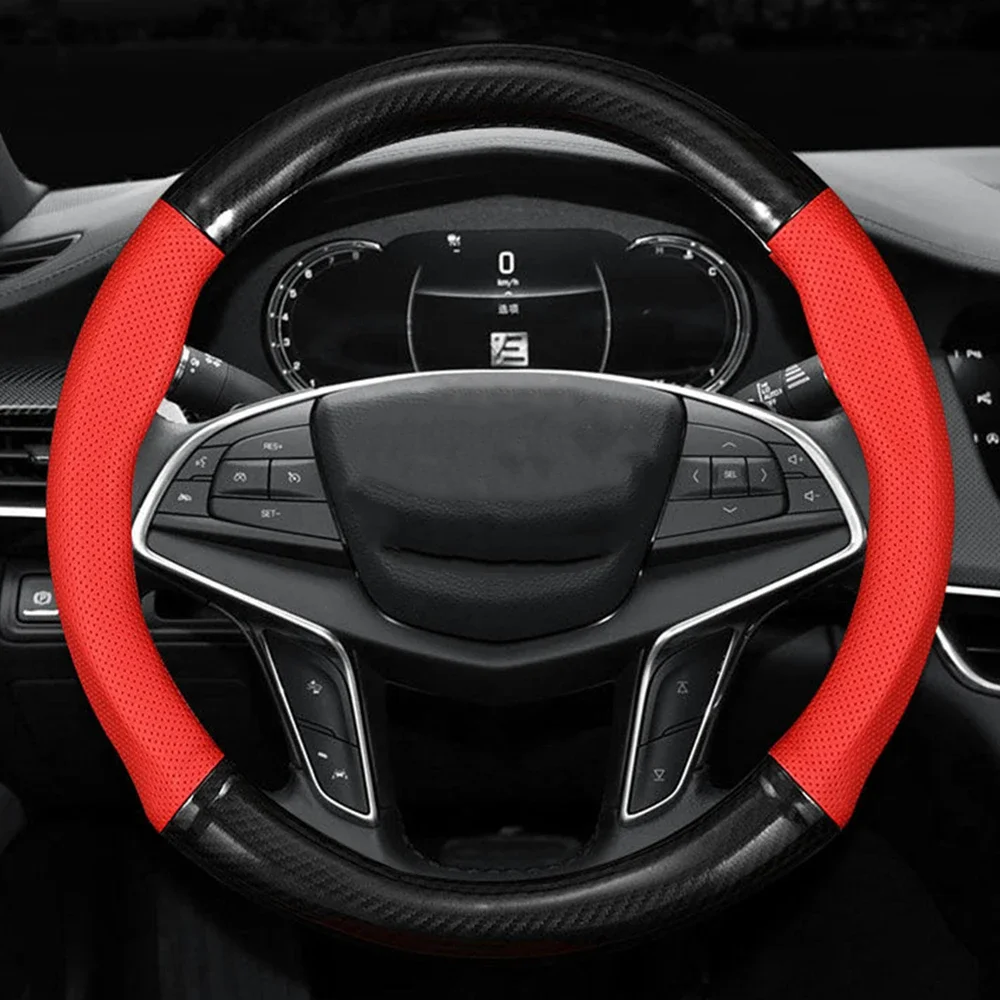 Universal Auto Lenkrad Abdeckung Carbon Faser Leder Dreidimensionale – Bild 5