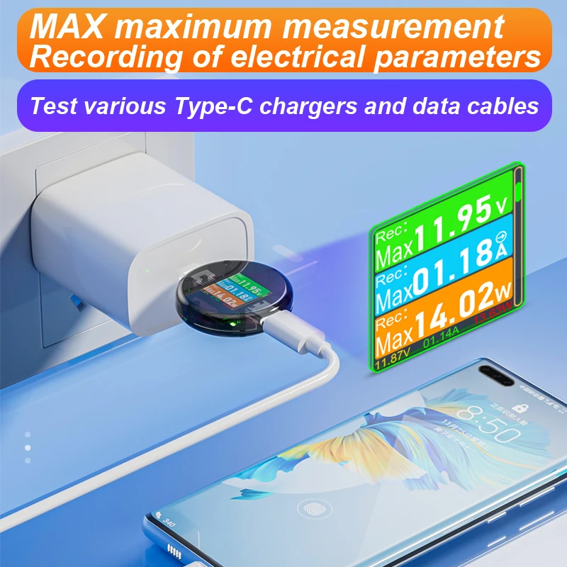 48V 12A Typ-C PD3.1 Ladegerät Erkennung Tester DC Digital Spannung – Bild 6