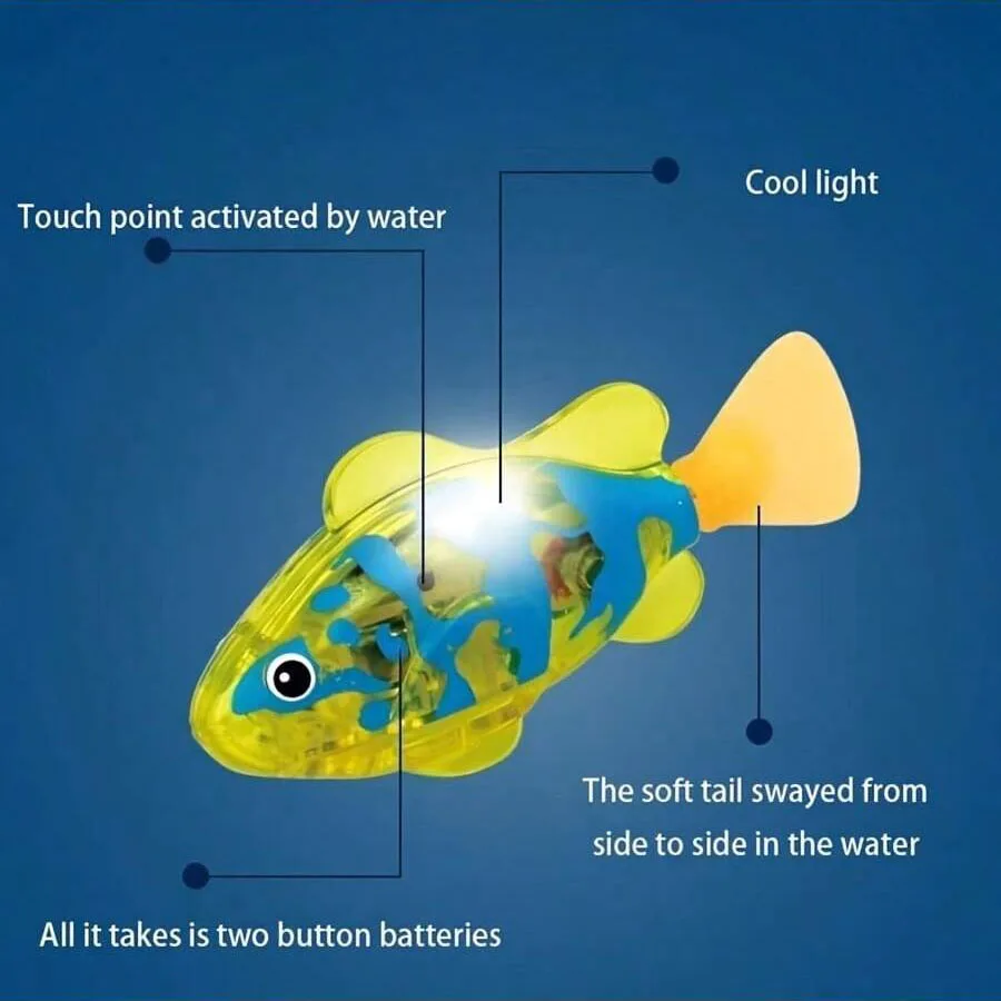 Roboter-Fisch-Spielzeug mit LED-Beleuchtung, Wasseraktivierte – Bild 3