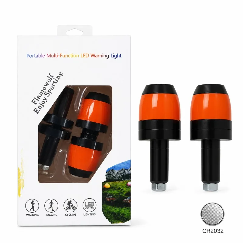 Fahrrad-Lenkerendlicht mit LED, Intelligenter Blinker, Wasserdicht, MTB-Lenkerendwarnleuchte (2 Stück)