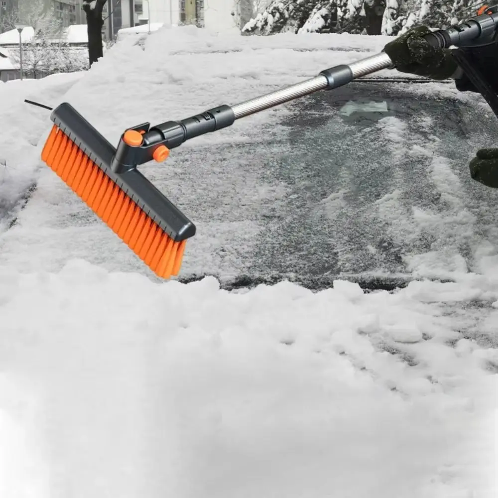 Ausziehbarer Auto-Schaber, einziehbare multifunktionale Schneebürste, ergonomischer Griff, 360-Grad-drehender