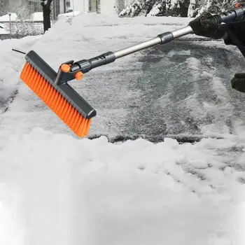 Ausziehbarer Auto-Schaber, einziehbare multifunktionale Schneebürste, ergonomischer Griff, 360-Grad-drehender