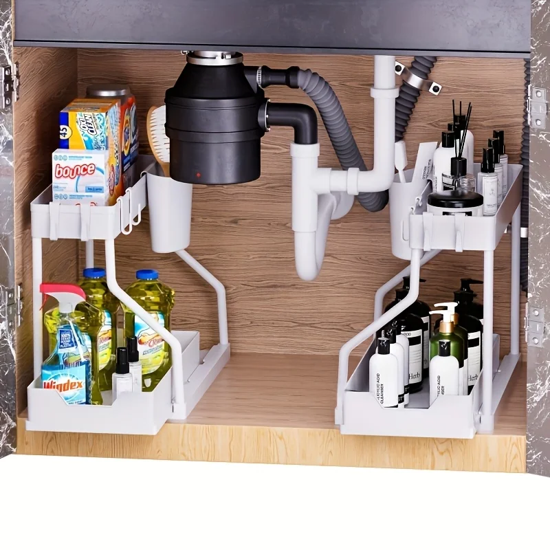 Platzsparender 2-stufiger Organizer unter dem Waschbecken – Bild 3