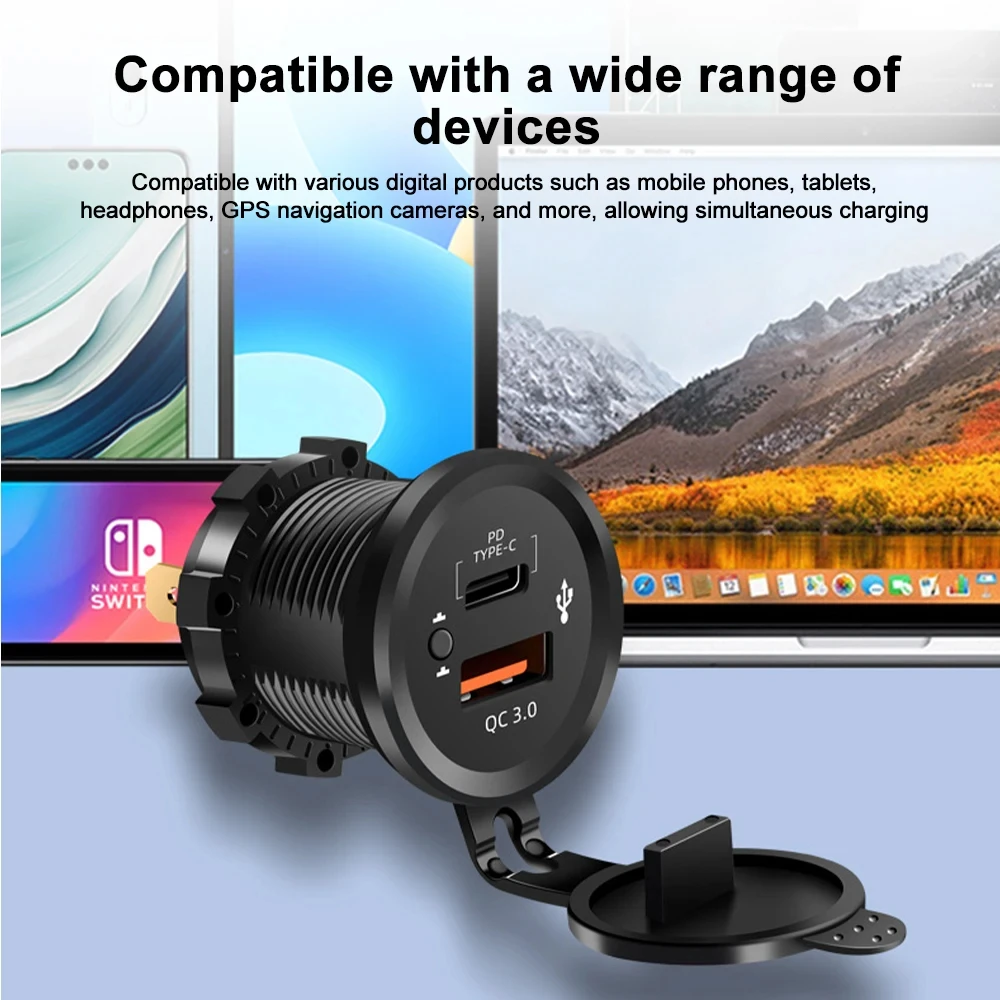 40W PD QC3.0 Auto-Ladegerät-Adapter Schnellladung 12V 24V Typ USB C – Bild 3