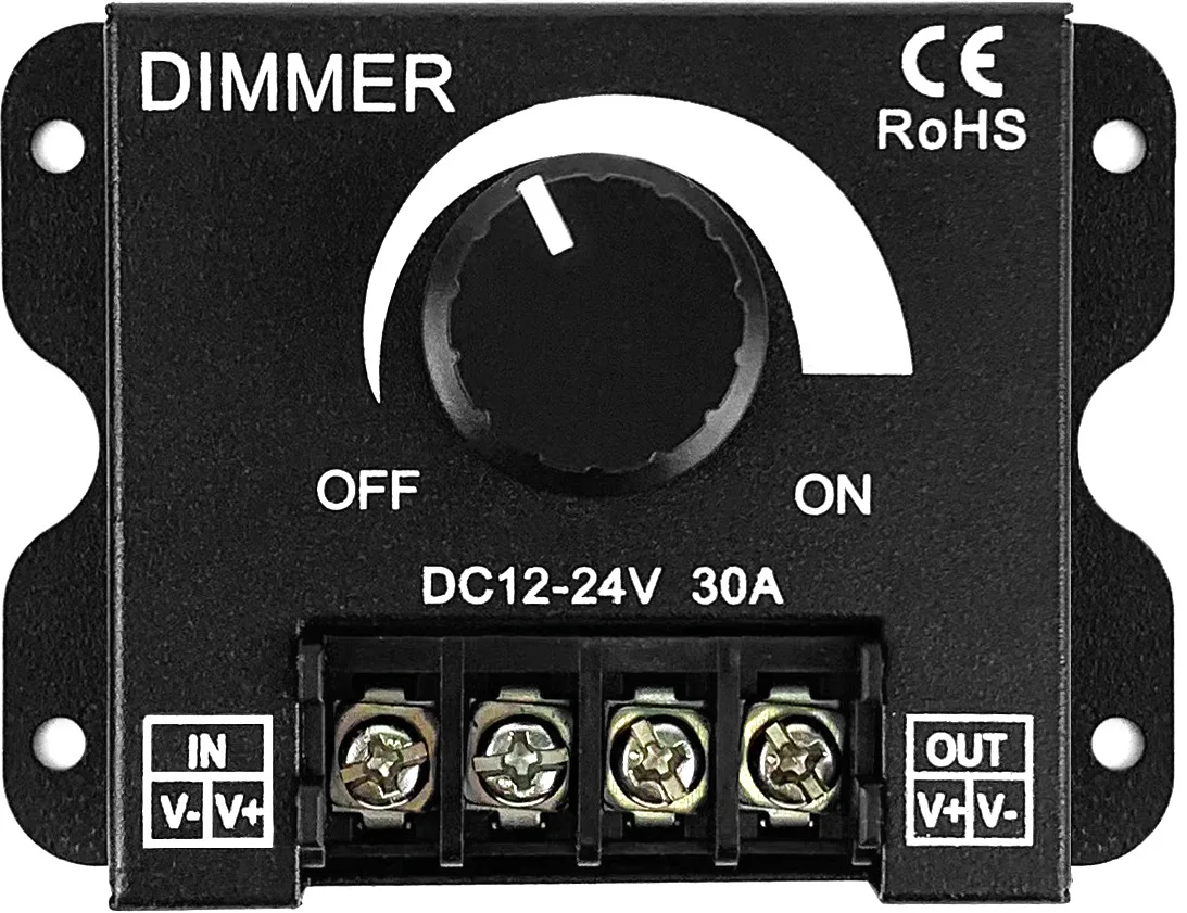 LED-Dimmer-Schalter, DC 12 V, 24 V, 8 A/30 A, Helligkeit einstellbarer Controller für Auto, Wohnmobil
