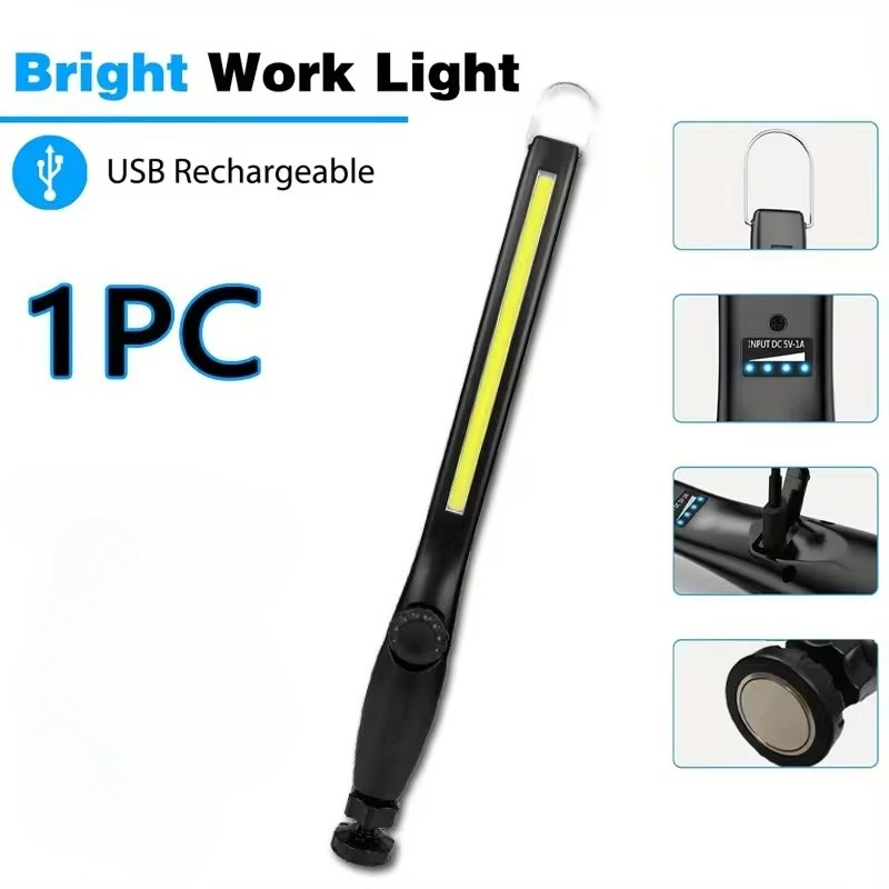 Magnetische LED-Arbeitsleuchte USB Wiederaufladbar 360° ° Schwenkbare Taschenlampe für Autoreparatur